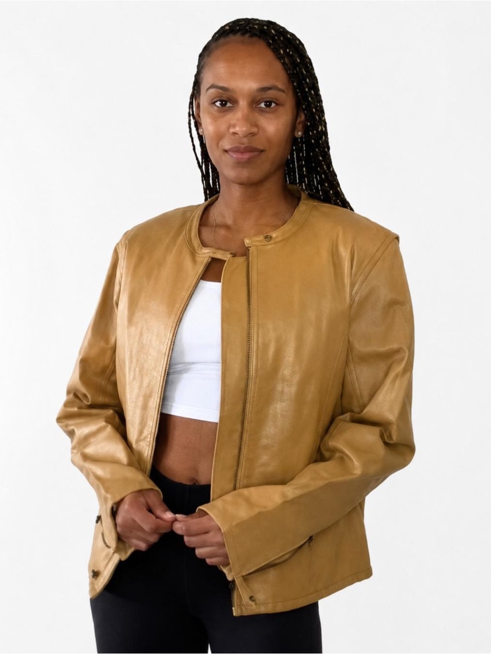 Springwell Vintage Leather Bomber Biker Jacket